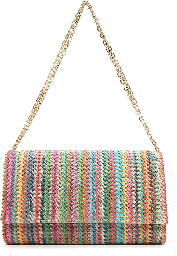 Fozehlad Straw Clutch Purse for Women Woven Straw Beach Crossbody Purse Raffia Envelope Wallet Fo... | Amazon (US)