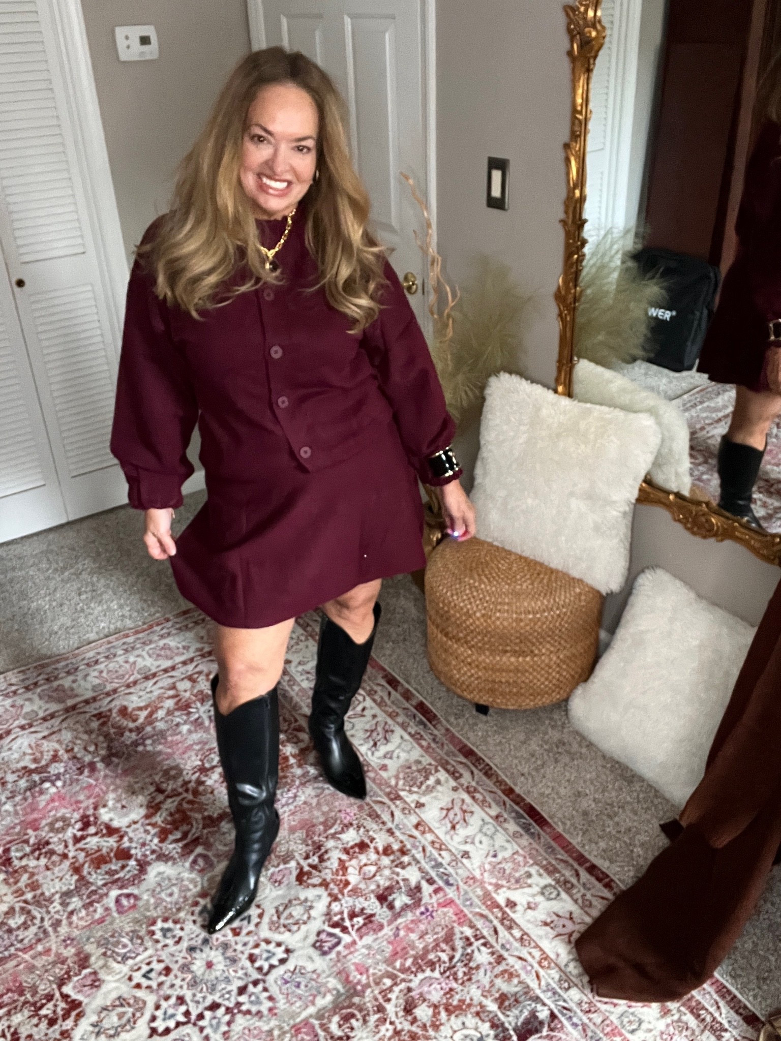 Maroon cardigan skirt set

#LTKootd #LTKOver40 #LTKWorkwear