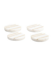 Marble Circle Brass Inlay Coaster Set | Marshalls