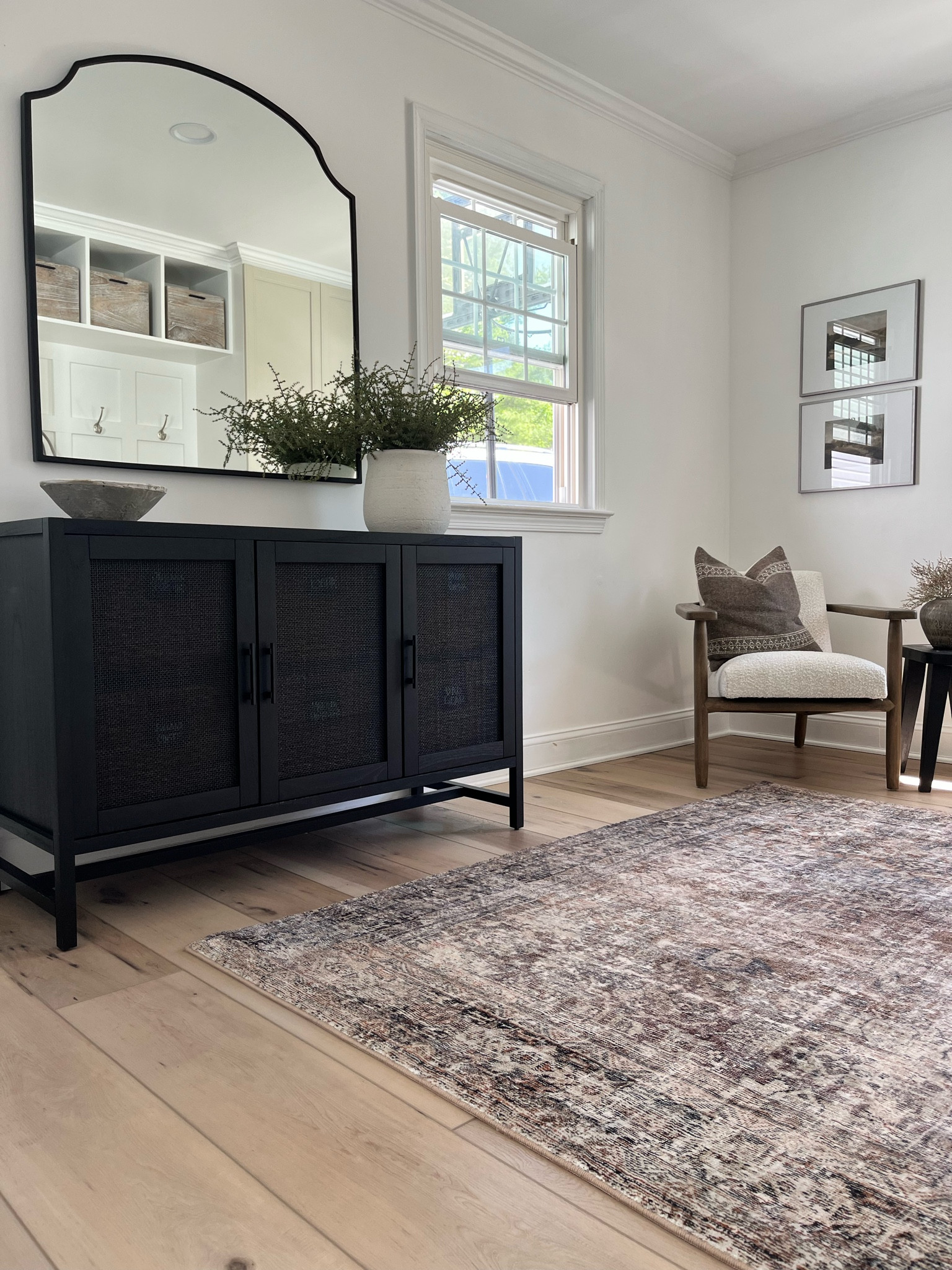 Mudroom cabinet, cane cabinet, storage cabinet, black cabinet, Loloi rugs

#LTKhome #LTKFind