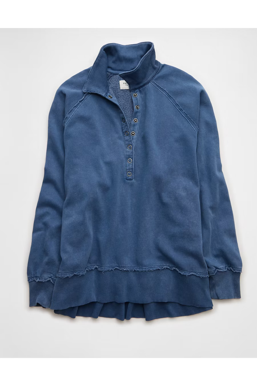 AE Big Hug Henley Sweatshirt Women's Navy XXS | American Eagle Outfitters (US & CA)