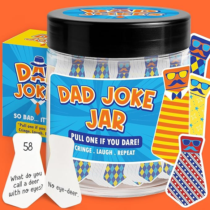 60 Dad Jokes Cards Jar - Funny Father Day Gifts From Daughter, Son - Birthday, Fathers Day Gift f... | Amazon (US)