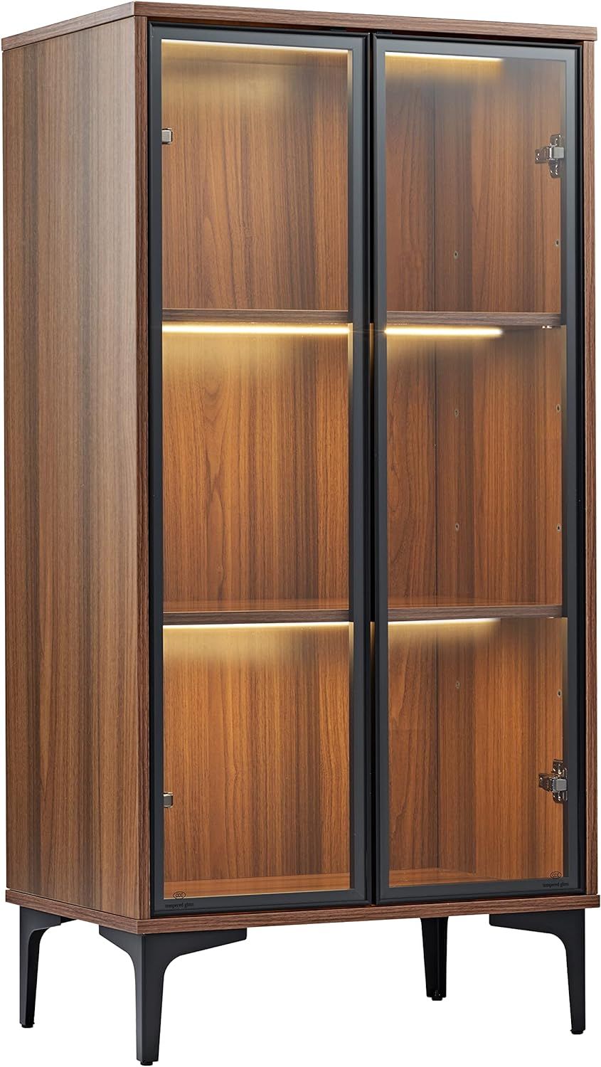 EUREKA ERGONOMIC Curio Cabinet, 2-Shelf Display Case Storage Showcase with LED Lighting, Tempered... | Amazon (US)