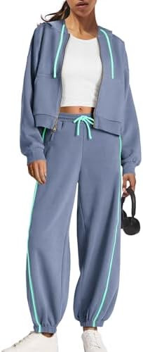 Yanekop Womens Sweatsuits 2 Piece Outfit Matching Sweat Sets Two Piece Lounge Set Oversized Track... | Amazon (US)