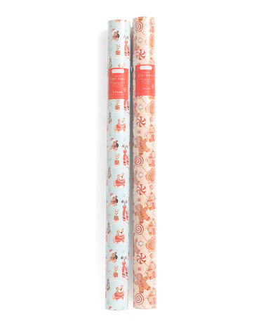 2pk 100sqft Christmas Dog Ginger Bread Wrapping Paper Jumbo Rolls | Pillows & Decor | Marshalls | Marshalls