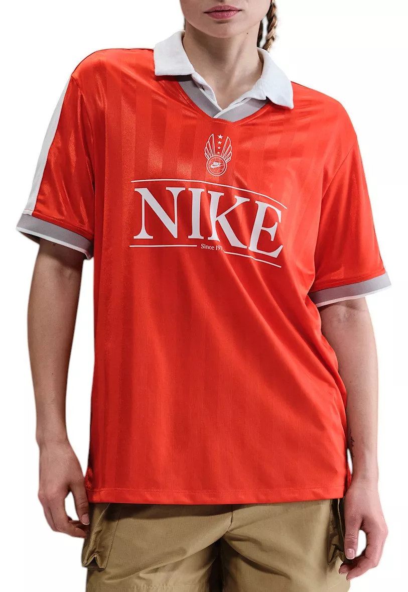 Nike Women's Sportswear V-Neck Jersey Top, XS, Picante Red/Sail/Mdnt Nv | DICK'S Sporting Goods