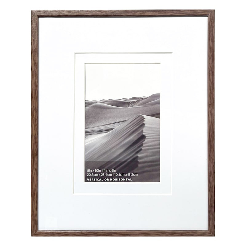 8x10 Walnut Thin Matted to 4x6 Wall Frame | At Home