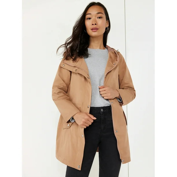 Time and Tru Women's Lightweight Anorak Jacket with Hood, Sizes XS-3X | Walmart (US)