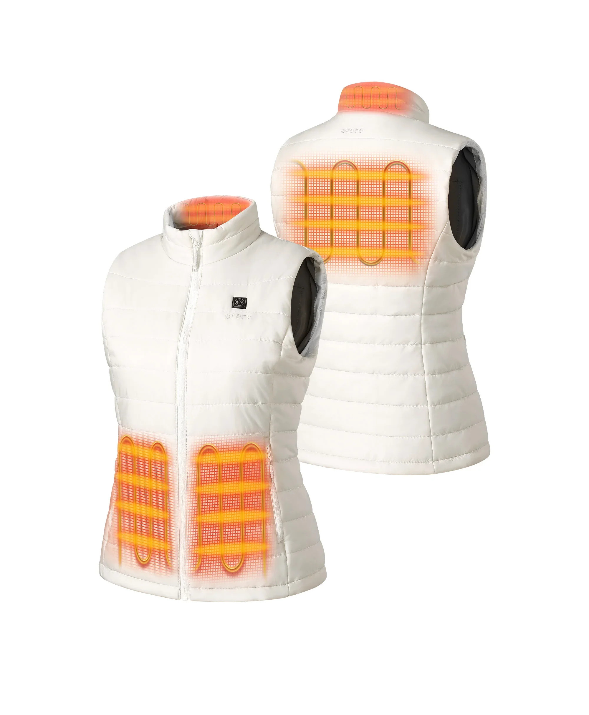 Women's Classic Heated Vest - Off-White | Lightweight & Comfy | ororo\u00ae | ORORO