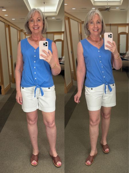 These white sailor shorts fit nicely and true to size. I love this fun summer look from Talbots. 

#LTKmidsize #LTKover40 #LTKstyletip