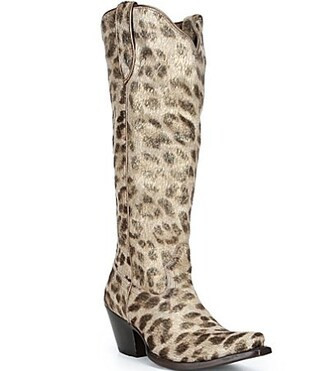 Ariat Women's Casanova Leopard Print Hair Calf Tall Leather Western Boots - 10 | Dillard's