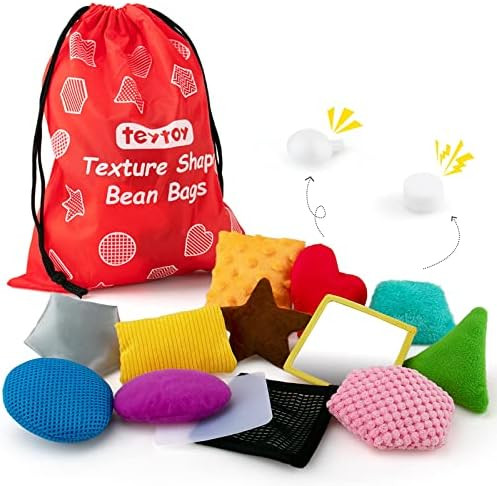 Texture Sensory Bean Bags,Toddler Sensory Toys for Babies,Preschool Toys Set of 13 Beanbags, Shap... | Amazon (US)