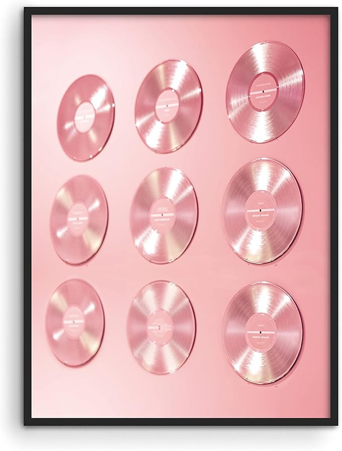 HAUS AND HUES Records for Wall Aesthetic Pink CDs Preppy Room Decor Aesthetic 90s Blush Pink Room... | Amazon (US)