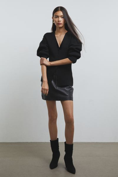 Rib-knit Cardigan - Black - Ladies | H&M US | H&M (US + CA)
