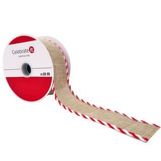1.5" Faux Linen Wired Rope Edge Ribbon by Celebrate It™ Christmas | Michaels Stores