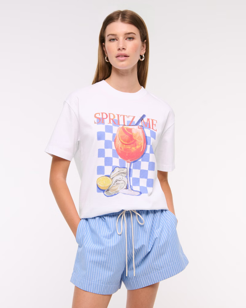 Oversized Aperol Spritz Graphic Tee | Abercrombie & Fitch (US)