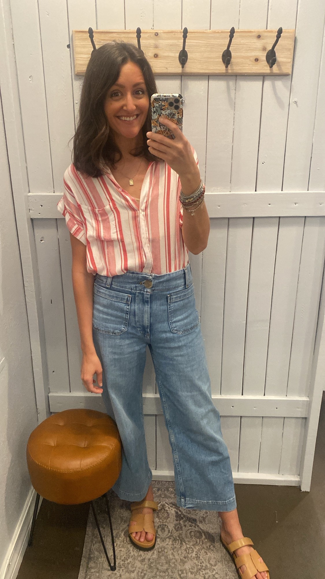 Easy outfit formula:

Button down
Cropped wide leg
Flat sandals 

#LTKSeasonal #LTKOver40