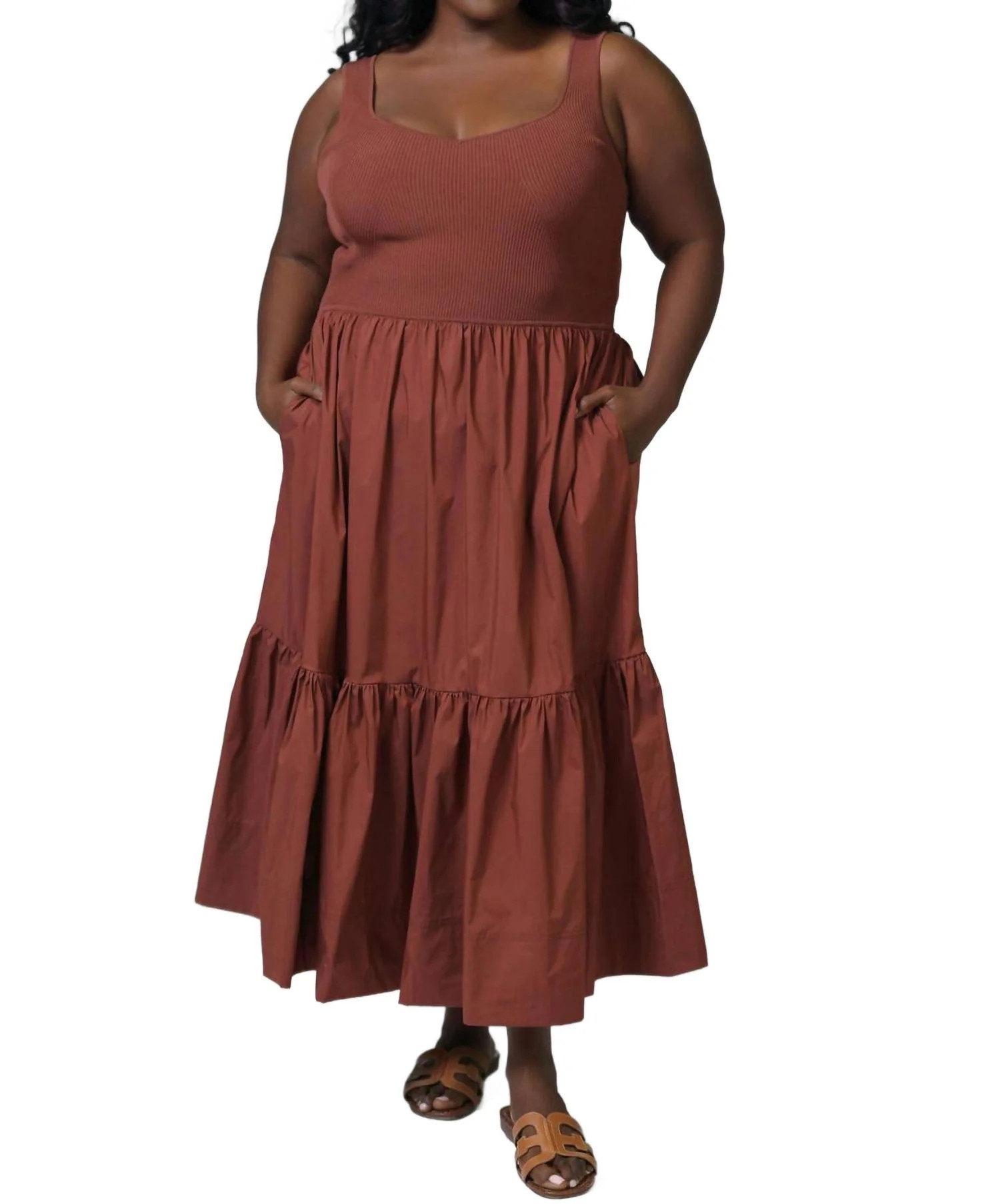 Josephina Dress - Plus In Cinnamon | Shop Simon