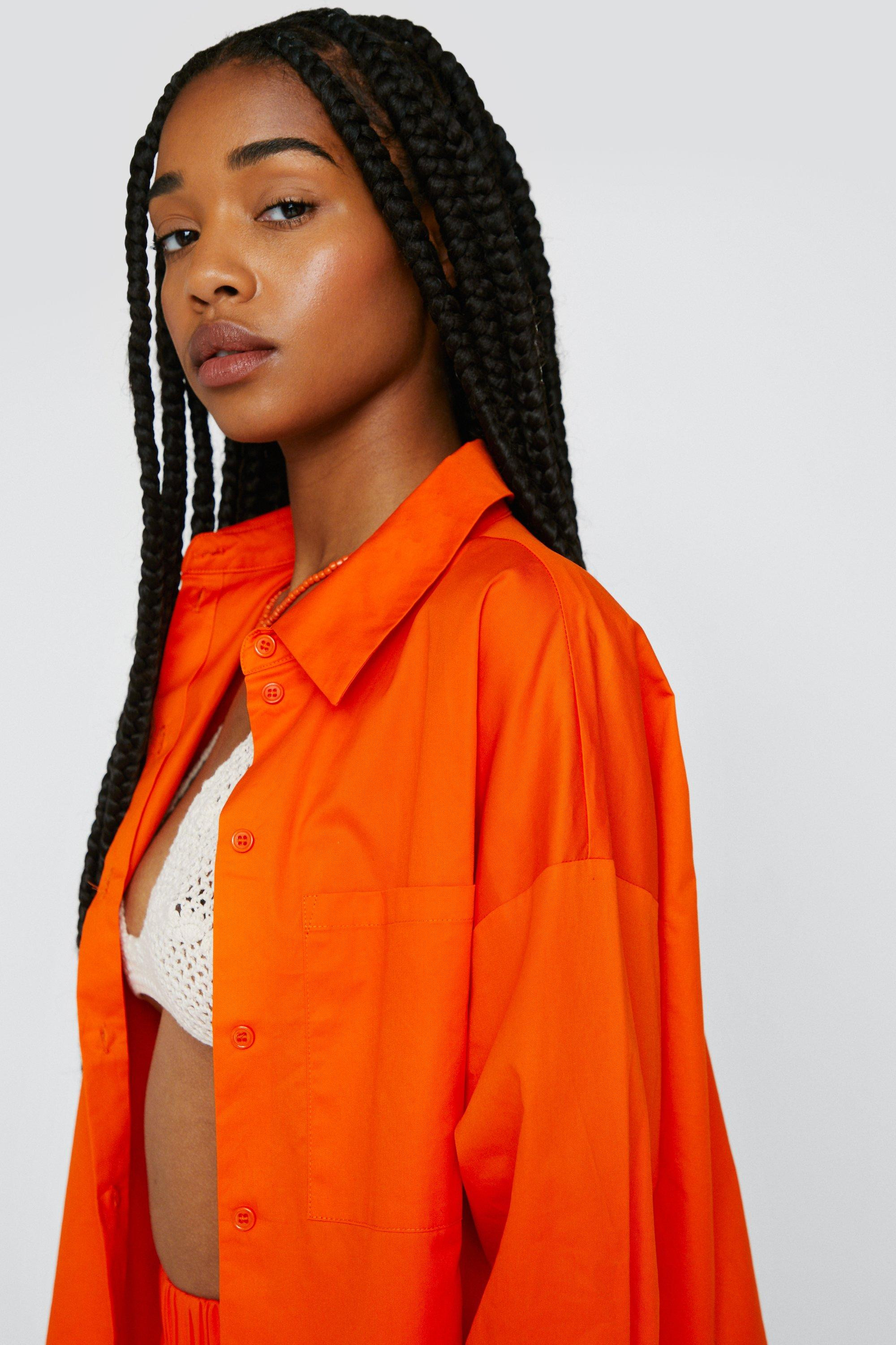 Chemise à boutons en popeline oversize | NastyGal (FR)