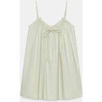 Zara - Poplin Strap Mini Dress - Light Green - L - Woman | Zara US