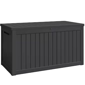 Vineego Deck Box 57.5-in L x 31.8-in 230-Gallons Black Plastic Deck Box | Lowe's
