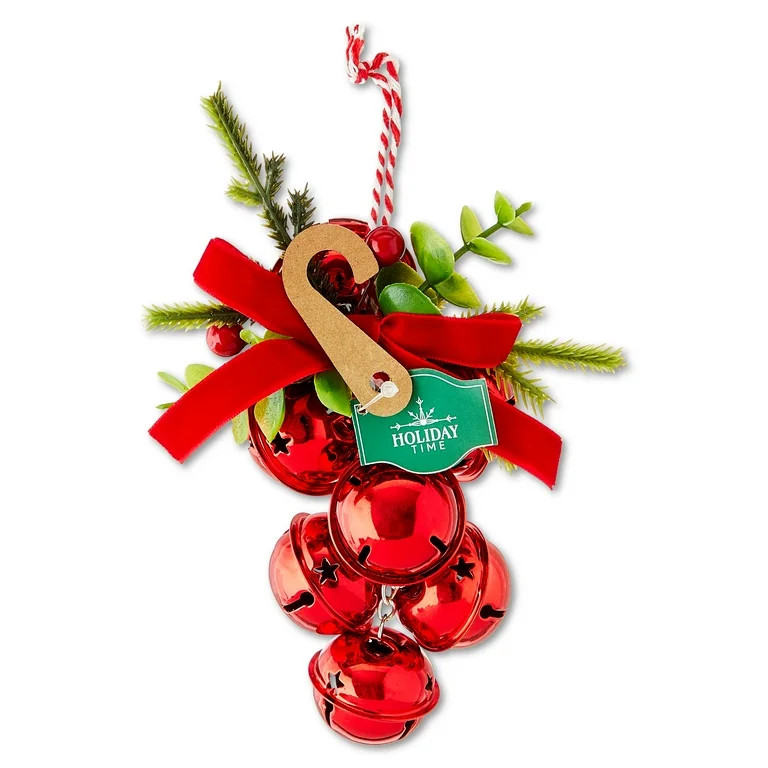 Red Metal Bells with Bow Christmas Ornament, 6", by Holiday Time | Walmart (US)