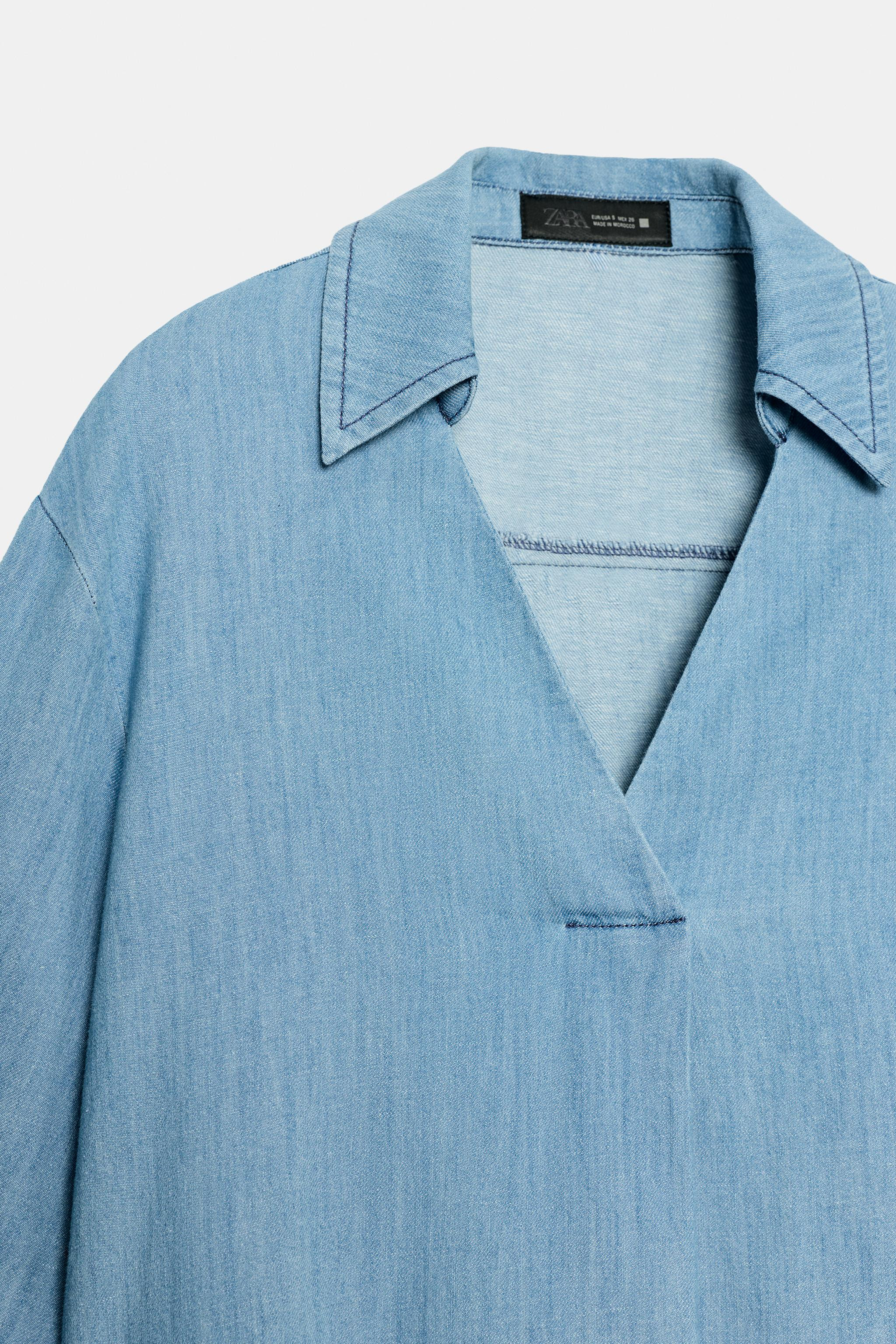 FLOWING V-NECK BLOUSE | Zara UK