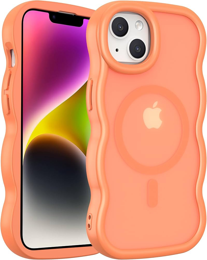 Cute Magnetic for iPhone 14 Case: [Curly Wave Edge] [Compatible with MagSafe] [Curly Wave Edge] [... | Amazon (US)