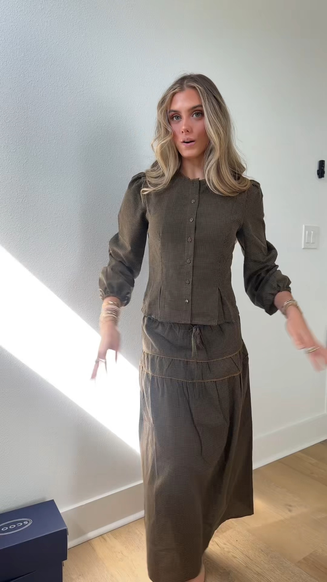 @bohme size xs Keira Gingham Midi Skirt and Keira Gingham Blouse. All the fall vibes! 

#LTKWorkwear #LTKSeasonal #LTKFindsUnder100