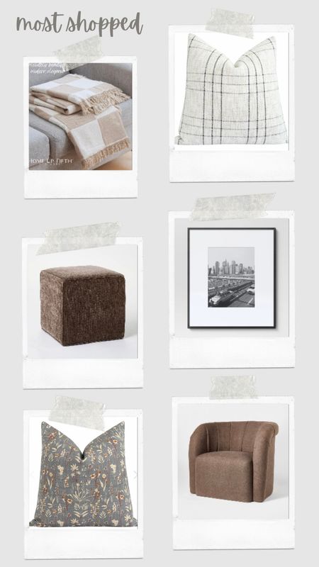 Most shopped 

Throw blankets 
Throw pillows 
Ottomans 
Picture frames
Accent chairs


#LTKfindsunder100 #LTKhome #LTKfindsunder50