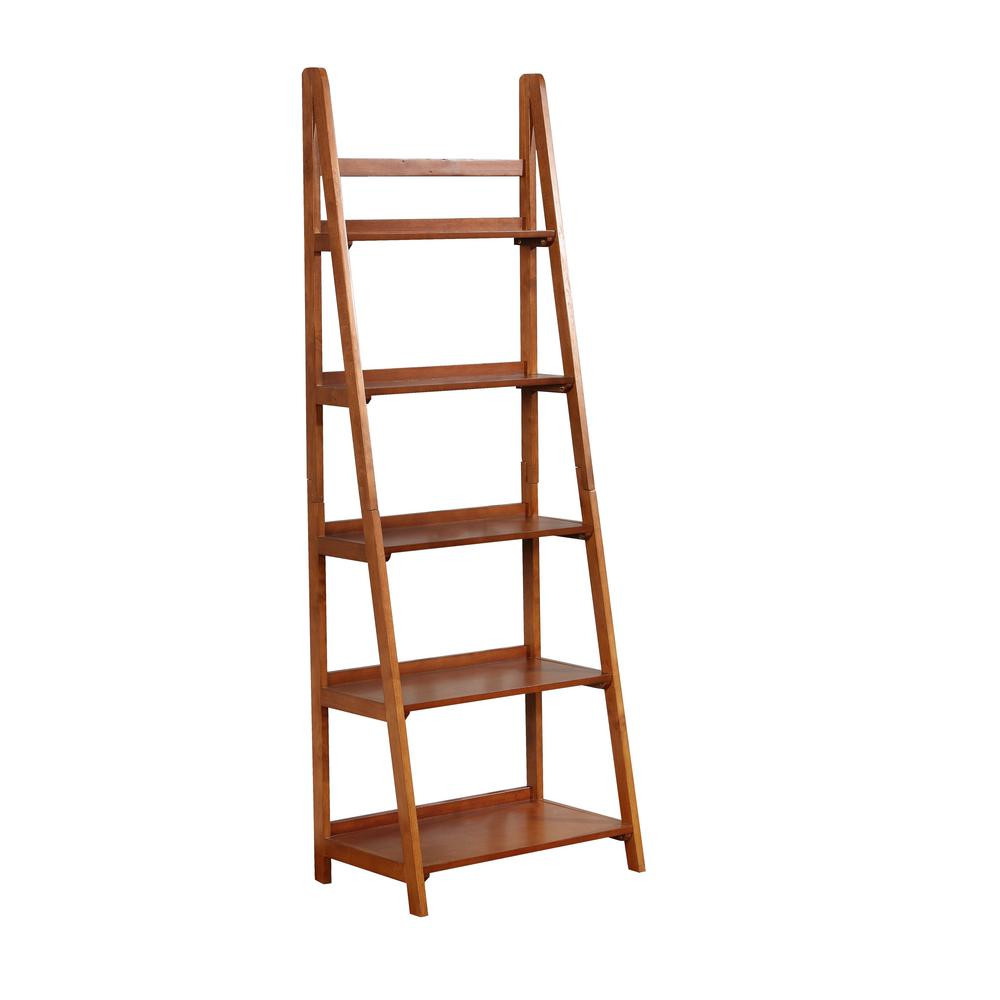 Linon Home Decor Cannon Walnut Bookcase, Brown | The Home Depot