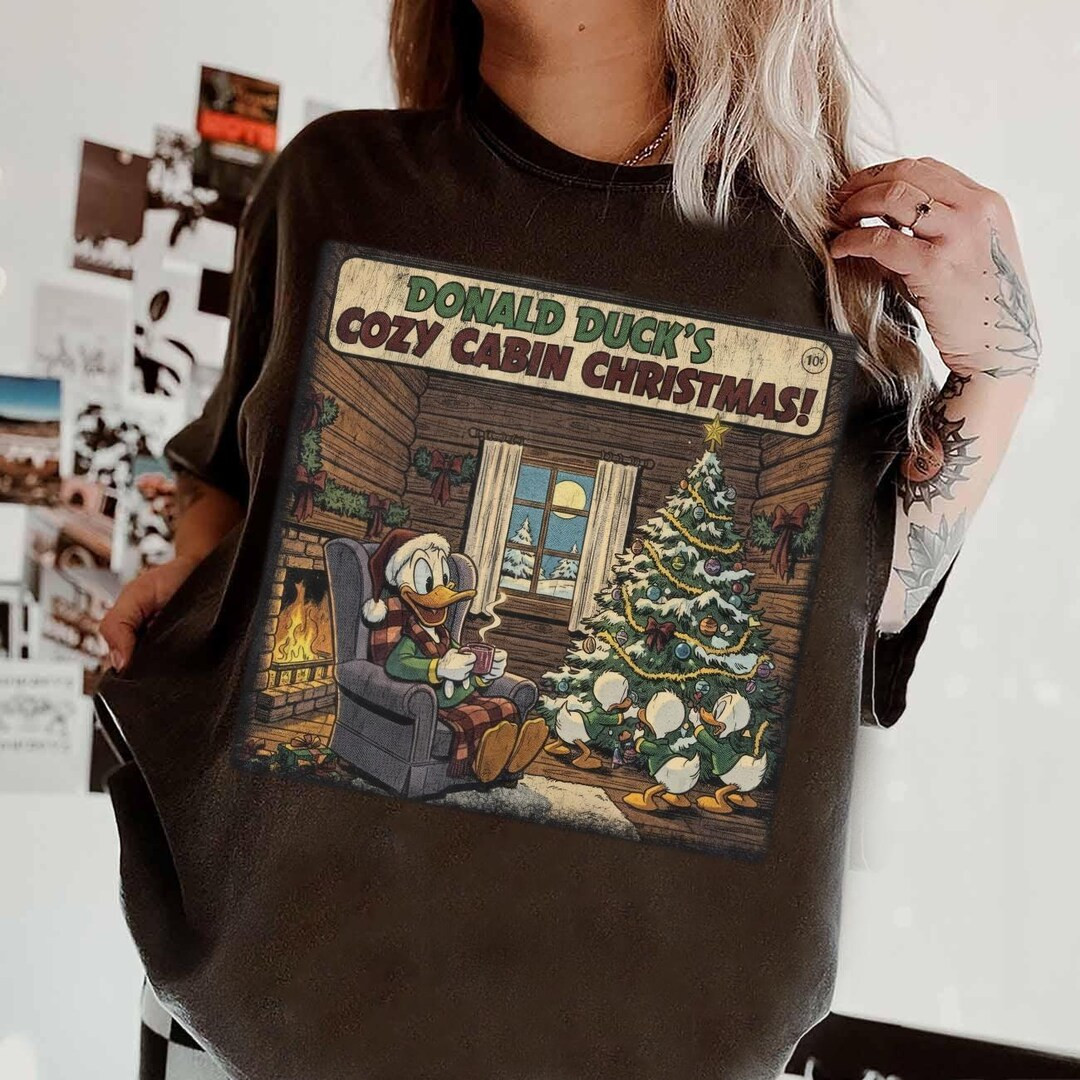 Disney Donald Duck and Ducktales Donald Duck’s Cozy Cabin Christmas Shirt, Donald Christmas Shi... | Etsy (US)