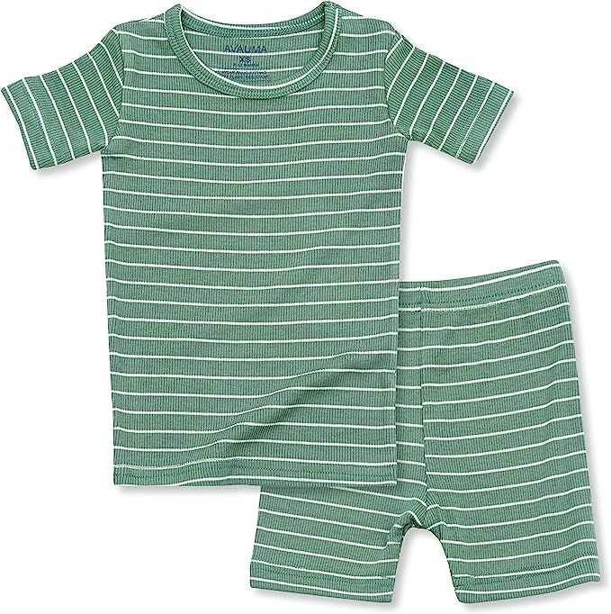 AVAUMA Stripe Pattern Baby Boys Girls Pajama Set Kids Toddler Snug fit Ribbed Sleepwear pjs for D... | Amazon (US)