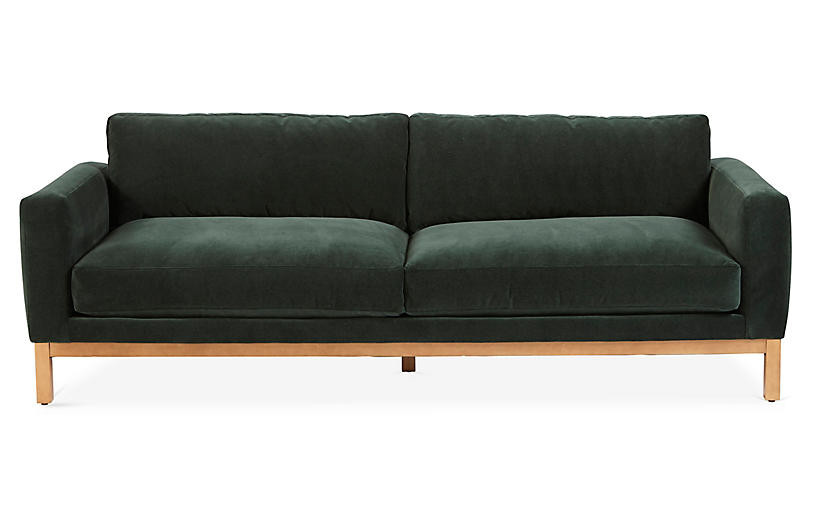Butler Sofa - Forest Green Velvet | One Kings Lane