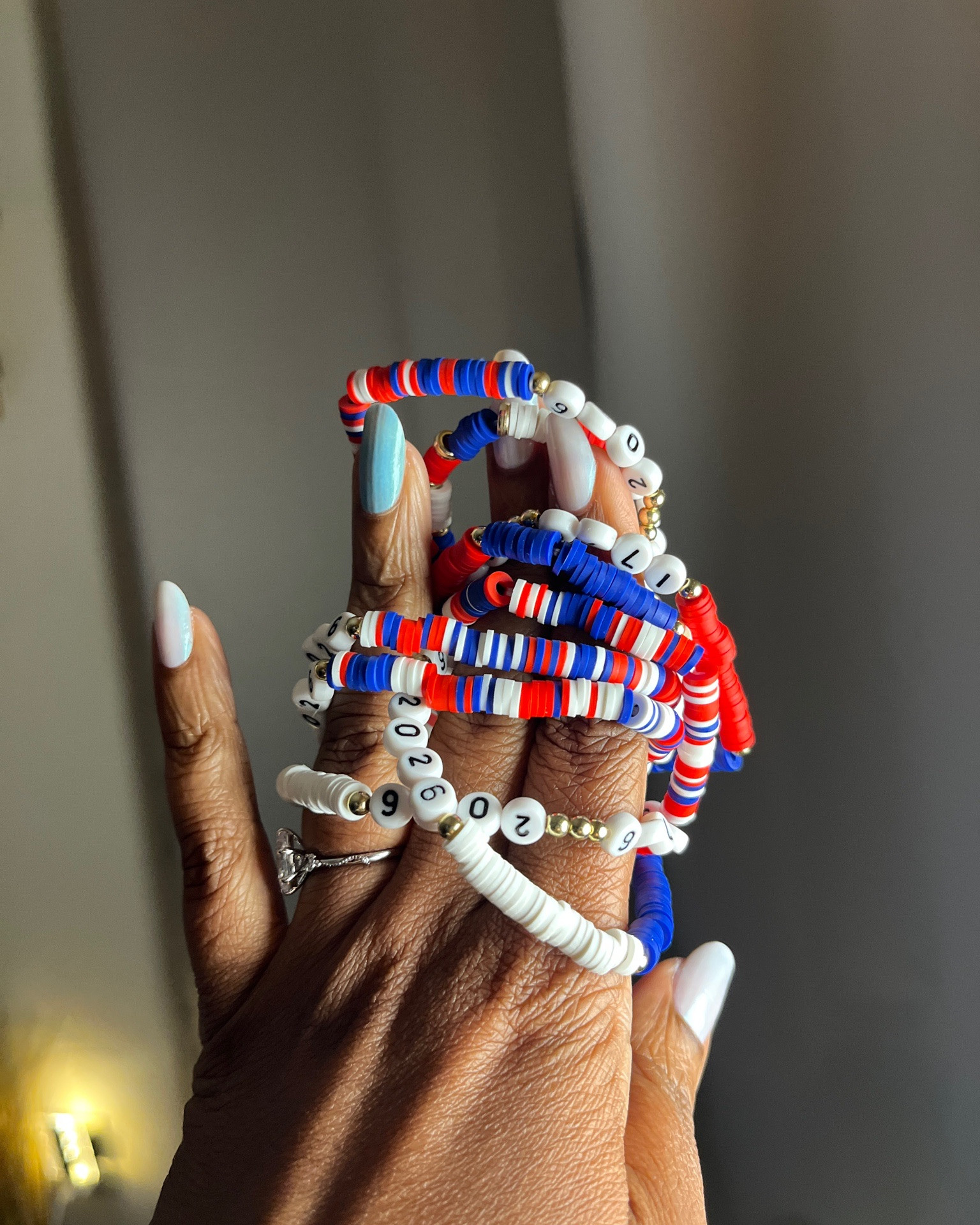 America turns 250 this year 🇺🇸❤️🤍💙 These patriotic stack bracelets are the perfect accessory for Fourth of July outfits, summer cookouts, fireworks, vacations, and Americana-inspired looks. Lightweight, festive, and so fun to stack with casual summer outfits. #LTKStyle #FourthOfJulyStyle #America250 #PatrioticFashion #SummerAccessories #StackBracelets #AmericanaStyle #July4thOutfit #RedWhiteAndBlue #SummerStyle

#LTKSeasonal