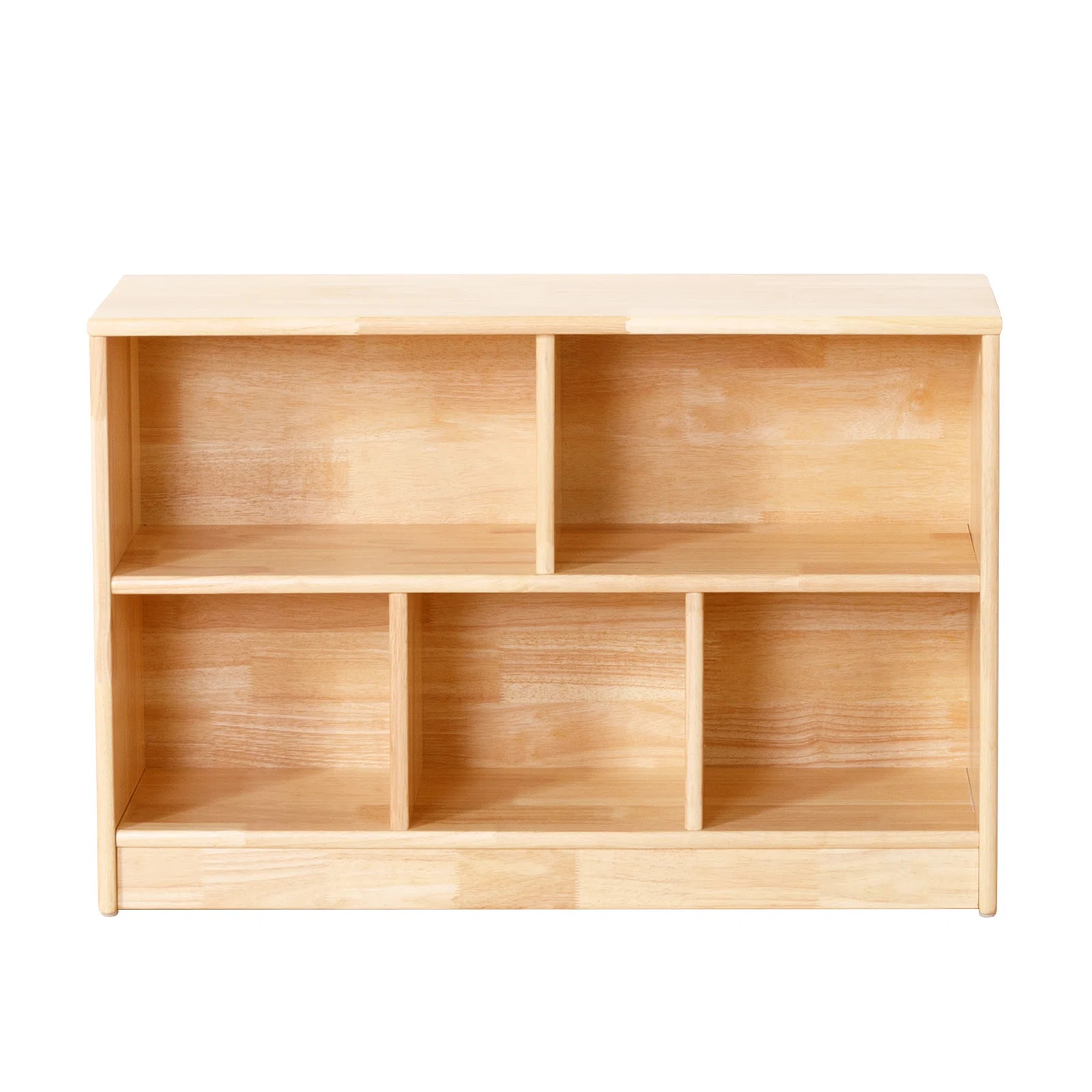 Latitude Run® Rubber Wood 5-compartment Montessori Shelf, 35.4"l | Wayfair | Wayfair North America