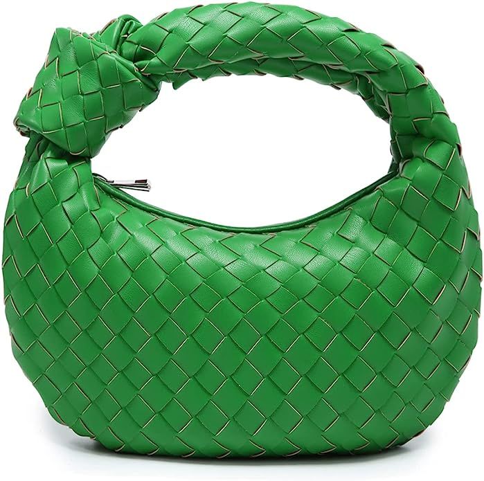 DMLPCC Knoted Women Handbag Leather Woven HandBag Dumpling Shoulder Bag Purse Handmade Hobo Hand ... | Amazon (US)