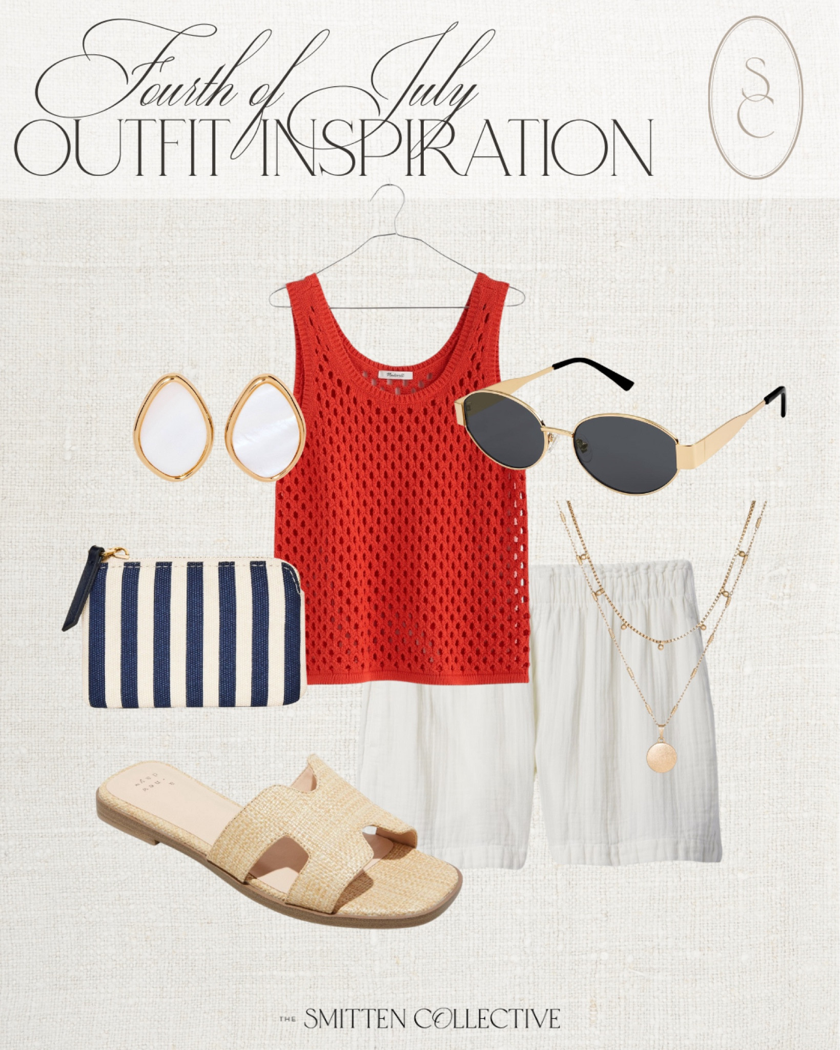 Fourth of July outfit inspiration including this sweater tank, white pull on shorts, sandals, earrings, coin purse, and necklace. 

Fourth of July outfit, Fourth of July outfit inspiration, summer outfit, vacation outfit, madewell, gap, target, target style, sandals, target jewelry, outfit inspiration, summer style, red white and blue, patriotic outfit 

#LTKShoeCrush #LTKSeasonal #LTKStyleTip