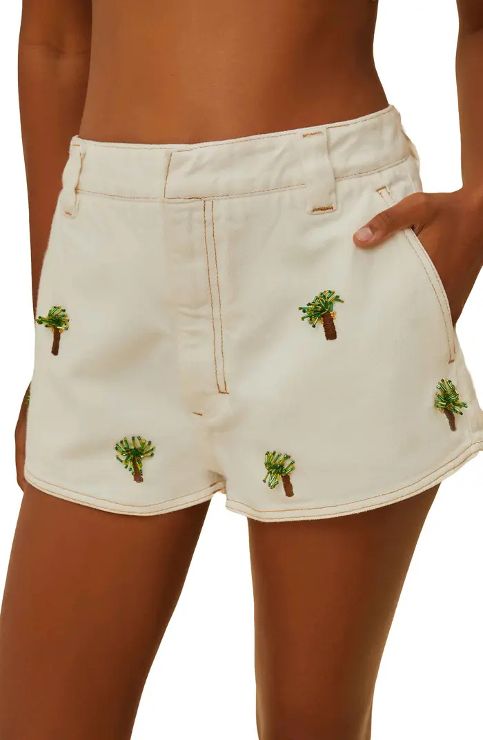 FARM Rio Embroidered Coconut Tree Shorts | Nordstrom | Nordstrom