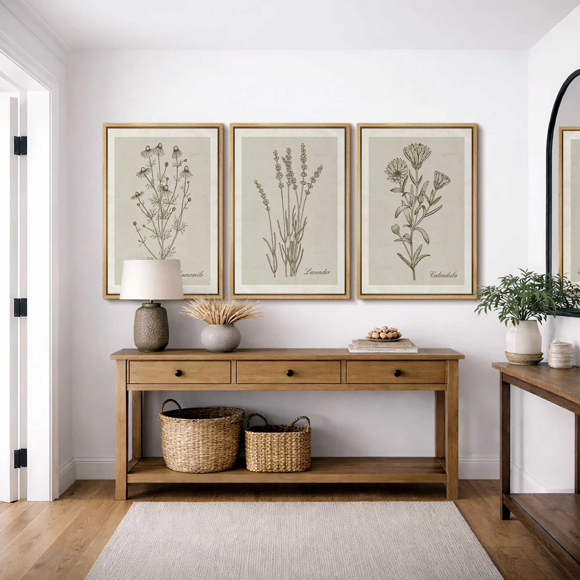 Minimal Botanical Retro Vintage Antique Garden Wildflowers Modern Artwork Minimalist Floral Botanical Flowers | Wayfair North America