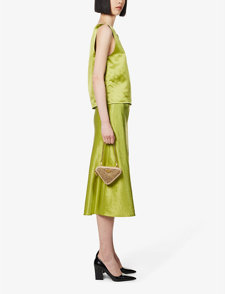 Triangle mini crystal-embellished leather cross-body bag | Selfridges