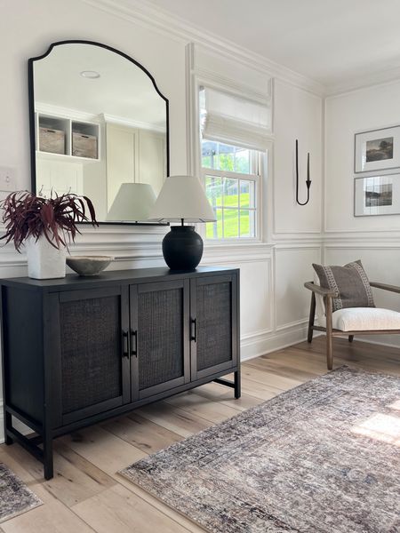 Target cabinet, crate and barrel mirror, console styling

#LTKstyletip #LTKhome