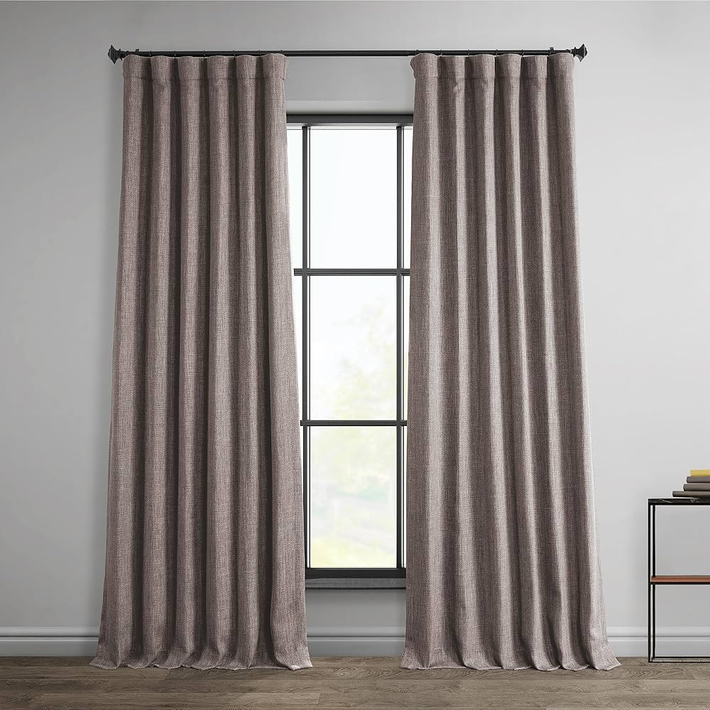 HPD Half Price Drapes Faux Linen Room Darkening Curtains - 96 Inches Long Luxury Linen Curtains f... | Amazon (US)