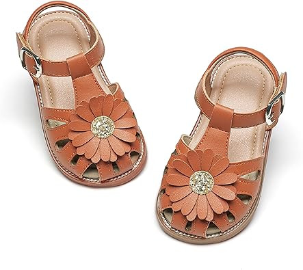 Otter MOMO Girls Open Toe Princess Flat Sandals with Comfort Sole Summer Sandals | Amazon (US)