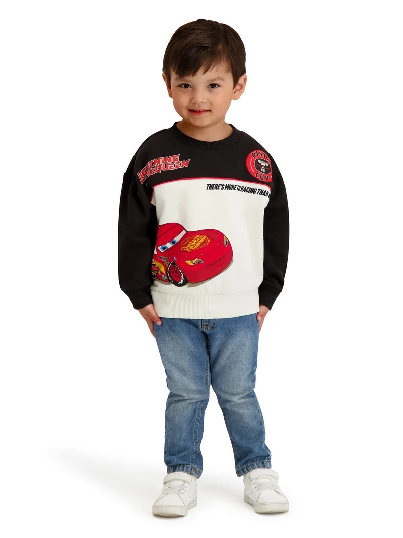 Cars Lightning McQueen Toddler Boy Long Sleeve Crewneck, Sizes 12M-5T - Walmart.com | Walmart (US)