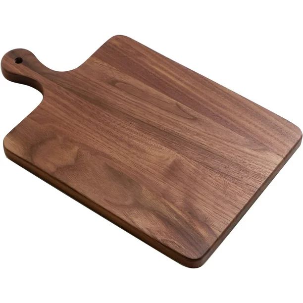 Muso Wood Walnut Cutting Board for Kitchen, Wooden Chopping Board with Handle to Hang, Square Bre... | Walmart (US)