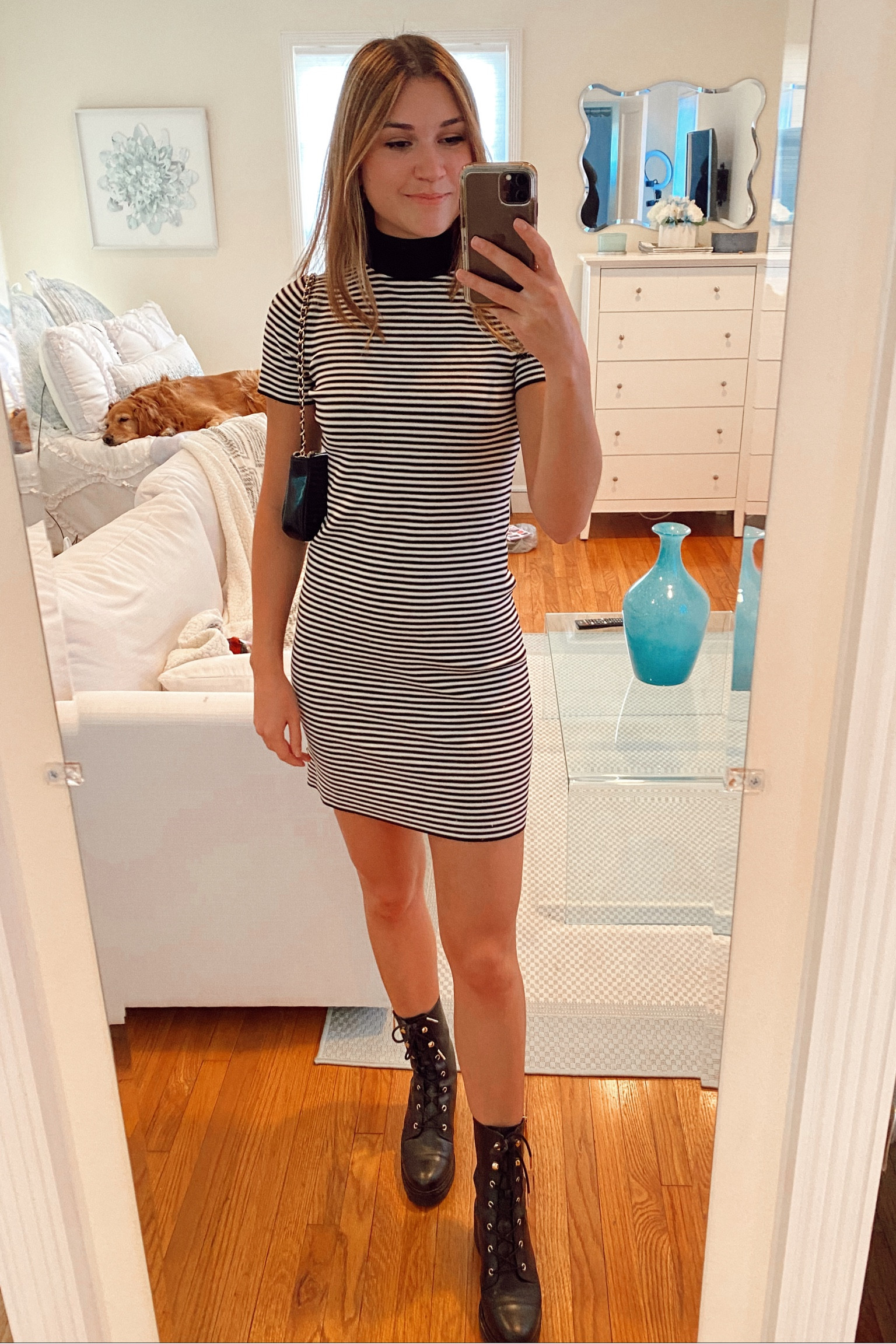 Another dress and combat boot combo! Knit dresses and boots are a great way to make an outfit look great for the winter. Check out some similar products here that would be great for the holidays. 

#LTKfit #LTKSeasonal #LTKshoecrush