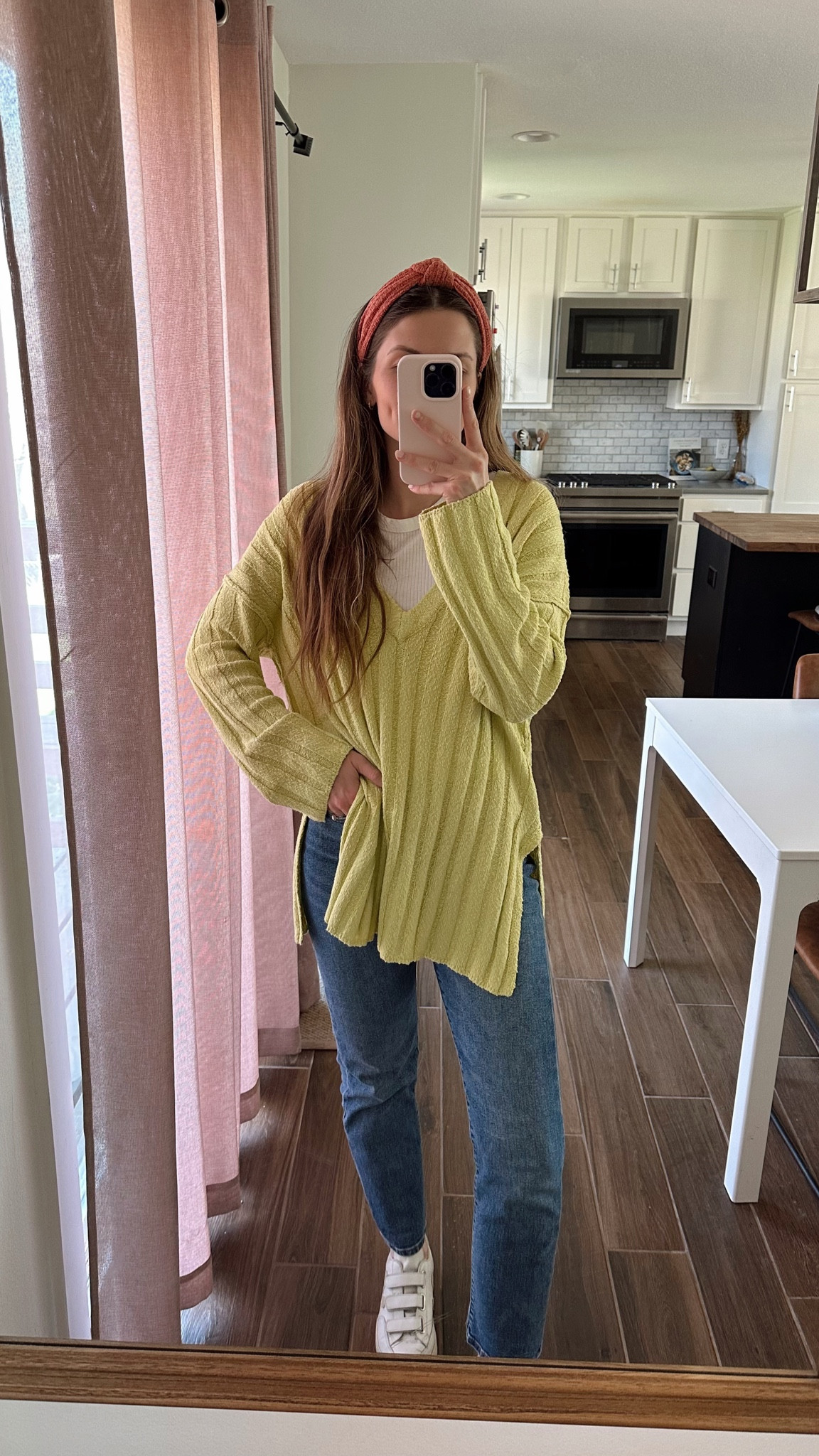 wearing a small in tunic sweater, perfect lightweight sweater for spring and summer, also comes in brown! Love the fit and style, would be cute as a swim coverup too! 
jeans are tts, wash is ‘love in the mist'

Casual spring outfit, mom outfit 

#LTKfindsunder100 #LTKSeasonal