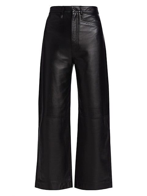 Proenza Schouler White Label Nappa Leather Wide-Leg Culottes | Saks Fifth Avenue