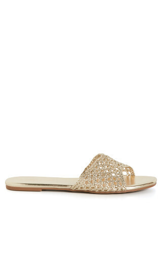 FLAT SLIDE WEAVE - Gold - 40 | City Chic Online